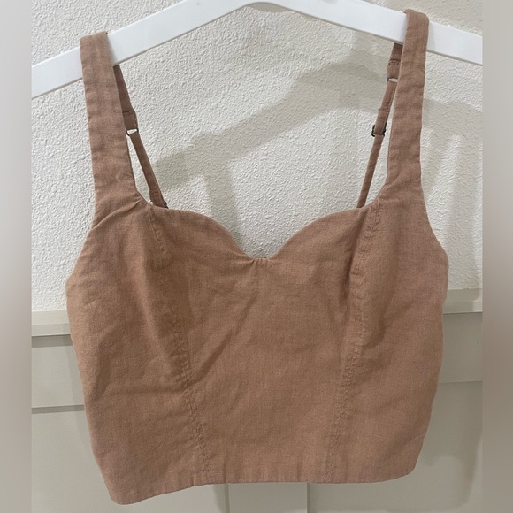 Abercrombie & Fitch Pants - Abercrombie & Fitch Tan Matching 2 Piece Set Top and Wide Leg Pants